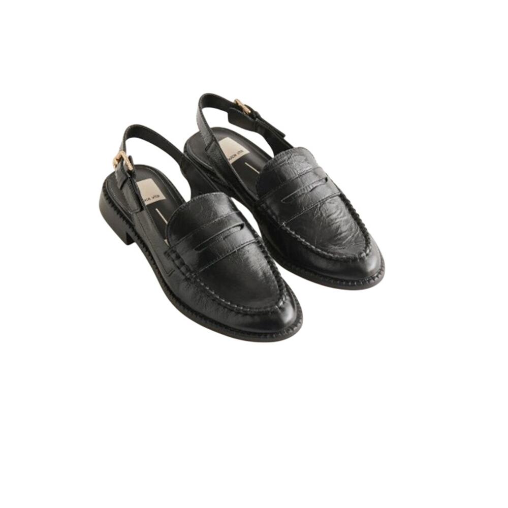 Dolce Vita Hardi Slingback Loafers Black Leather Size 9 Quiet Luxury Preppy NWOT